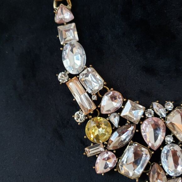 Sugarfix Women Multi Shaped Crystal Statement Collar Necklace with Lobster Clasp - Picture 5 of 7